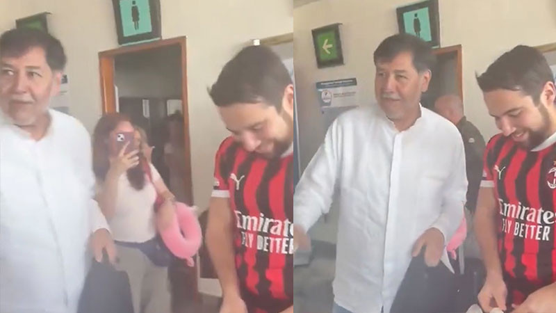 Hijo de Felipe Calderón confronta a Noroña en Aeropuerto  