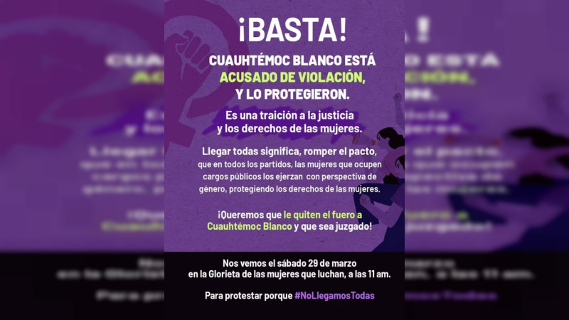 Protestan contra Cuauhtémoc Blanco en CDMX; exigen se le quite el fuero 