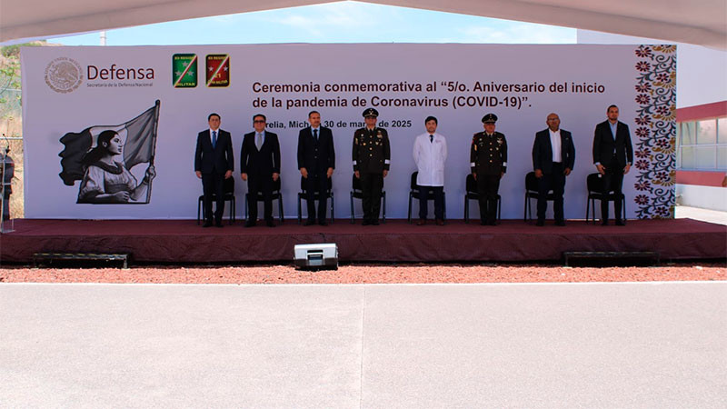 Conmemora Sedena y GN 5/o Aniversario del Inicio de la Pandemia del Coronavirus (COVID-19) en Morelia, Michoacán 