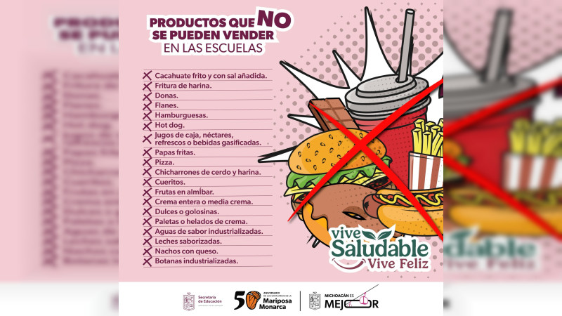 Hoy inicia prohibición de chatarra que transformará escuelas de Michoacán: SEE 