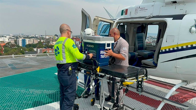 SSP traslada en helicóptero órganos para trasplantes a la CDMX 