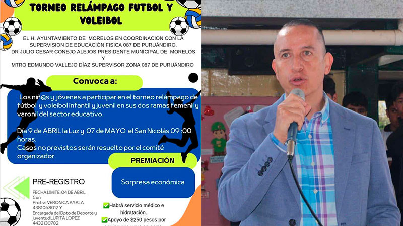 Vibrará Morelos con el Torneo Relámpago de Fútbol y Voleibol 