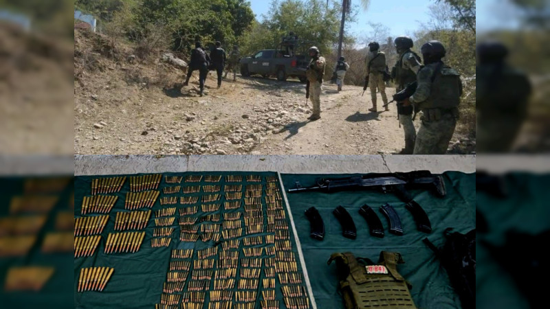 Destruyen tres puestos de vigilancia tras balaceras en Apatzingán, Michoacán: Aseguran “Cuerno”, Barrett calibre 50, y mil 700 cartuchos 
