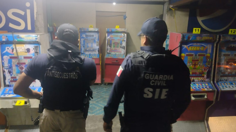 Golpe a los minicasinos en Uruapan, Michoacán: Aseguran más de 100 tragamonedas en operativo 