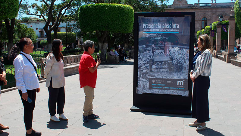 Inaugura SeCultura Morelia exposición fotográfica de Elsa Escamilla, en el centro histórico de la ciudad 