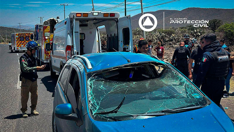 Tres lesionadas en volcadura en El Marqués, Querétaro  