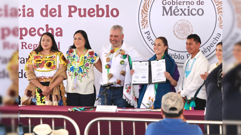 Sheinbaum honra su palabra desde la Meseta Purépecha: Bedolla 