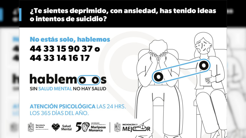 Sector salud de Michoacán refuerza prevención de autolesiones suicidio en el estado 
