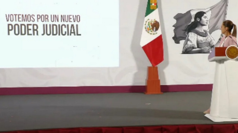 Claudia Sheinbaum celebra que funcionarios públicos puedan promover la elección judicial 