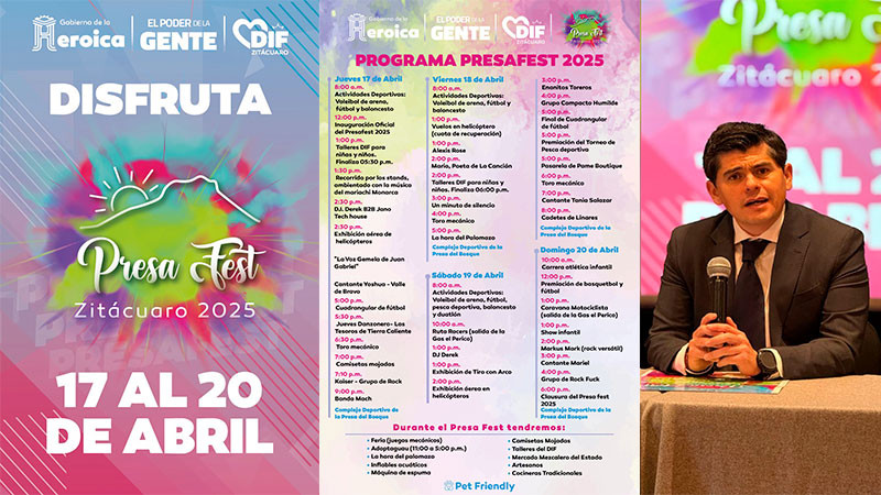 Presa Fest de Zitácuaro reunirá música, gastronomía y deporte 