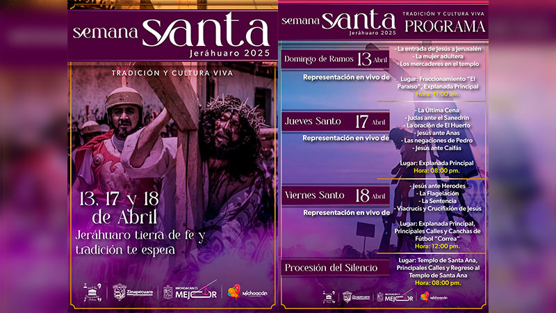 Sectur invita a vivir la pasión de Cristo en Jeráhuaro, una tradición de más de 100 años 