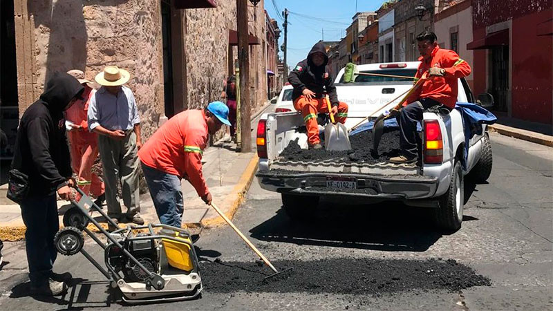 Gobierno de Morelia continúa mejoramiento de vialidades del Centro de la ciudad 