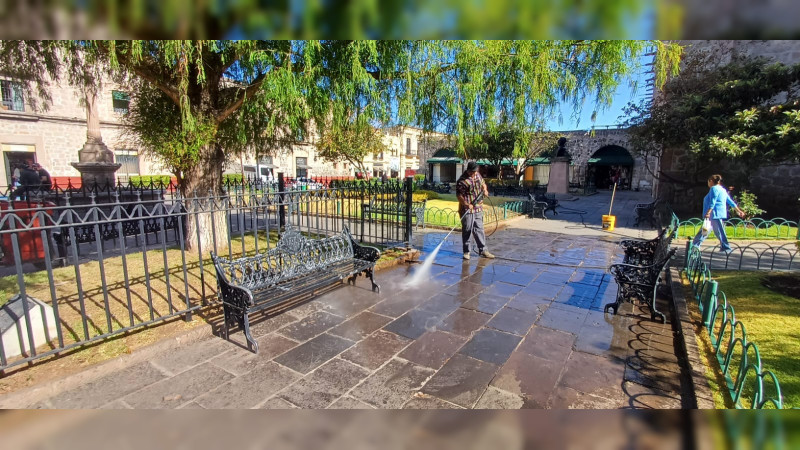 El Centro Histórico de Morelia, limpio y listo para la Semana Santa