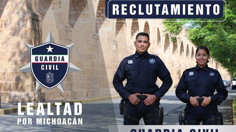 Lanza SSP Michoacán convocatoria para integrarse a la Guardia Civil 