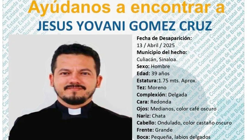 Desaparece sacerdote de Los Mochis, Sinaloa 