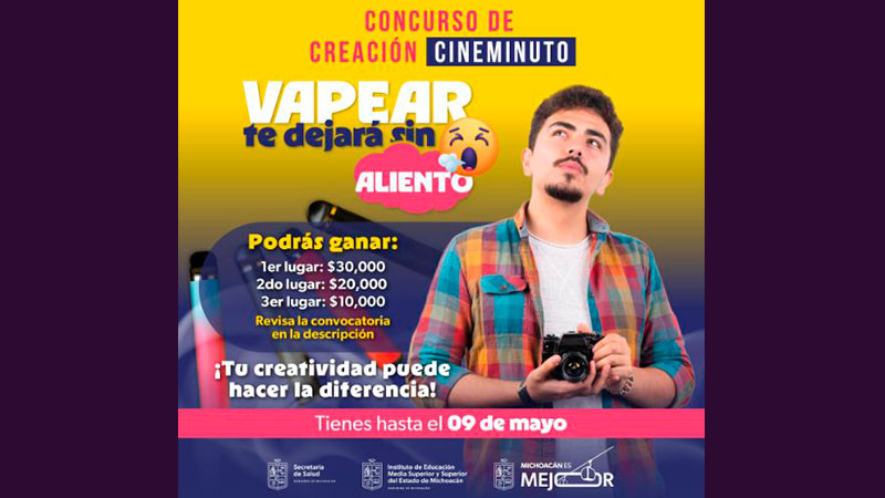 Usa tu creatividad y participa en el Concurso de Cineminuto: Vapear te dejará sin aliento 