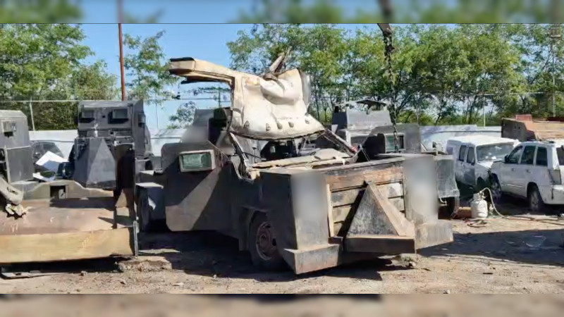 Destruye FGR Tamaulipas 32 camiones blindados por el crimen: Van más de 100 “monstruos” destruidos en 2025 