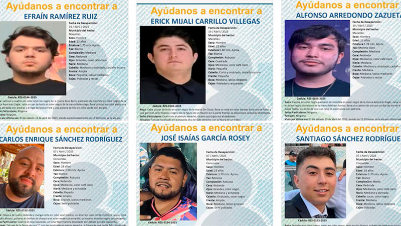 Suman 6 turistas desaparecidos en abril, en Mazatlán; sospechan que tres fueron secuestrados 