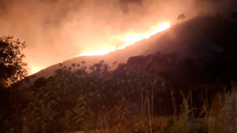 Reportan fuerte incendio forestal en Uruapan, Michoacán 