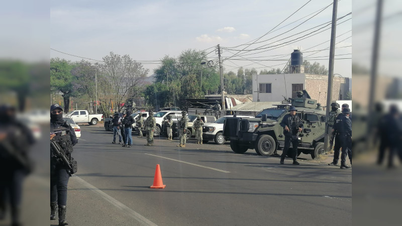 Despliegan operativo institucional en la región Morelia ante jornada de violencia 