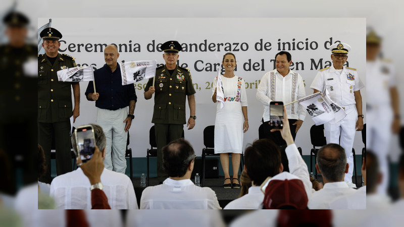 Sheinbaum da arranque a las obras del tren de carga del Tren Maya en Yucatán  