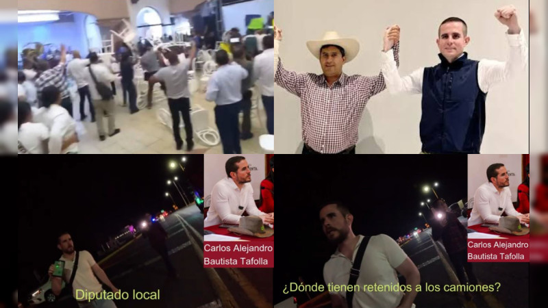 Diputado de “La Sombreriza” charolea para rescatar autobuses de porros que reventaron asamblea del senador Raúl Morón en Michoacán 