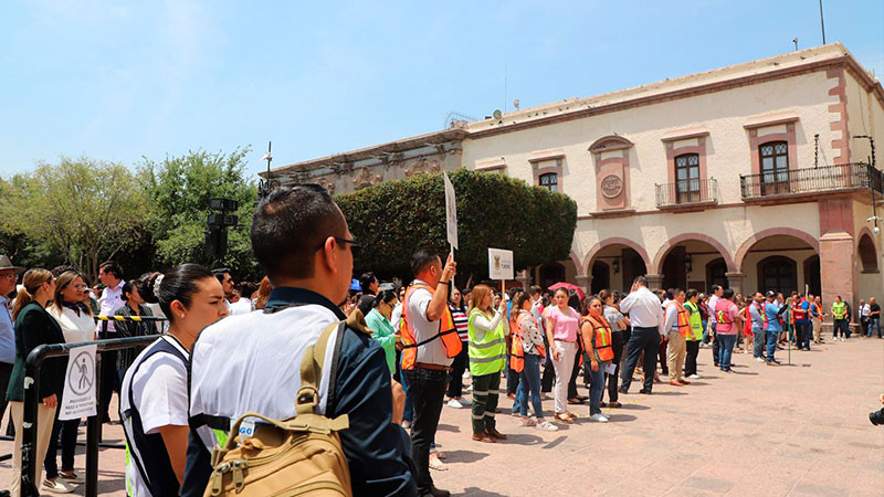 Evacuan la Casa de la Corregidora, por simulacro  