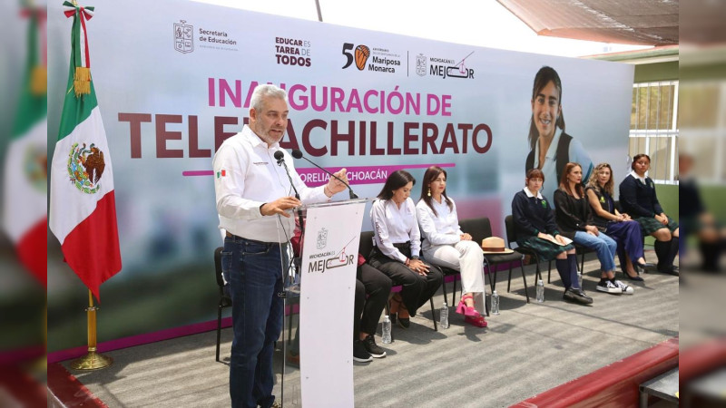 Inaugura Bedolla Telebachillerato en fraccionamiento Arco San Antonio en Morelia