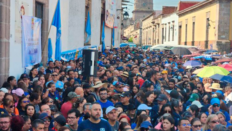 Fabio Meza al frente de la Sección 21 reúne al sector salud de Michoacán a conmemorar el Día del Trabajo 