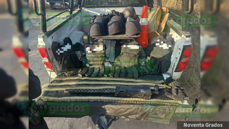 Aseguran armamento y un vehículo vinculado con grupo criminal en San Felipe, Guanajuato