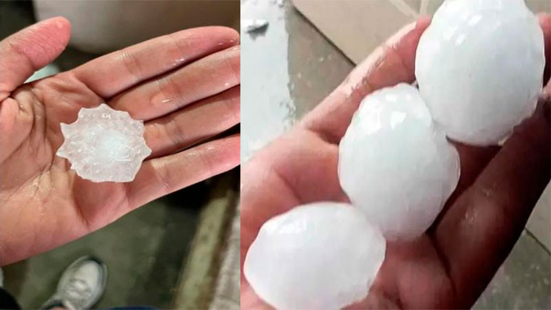 Se registra fuerte granizada en Ciénega de Flores, Nuevo León 