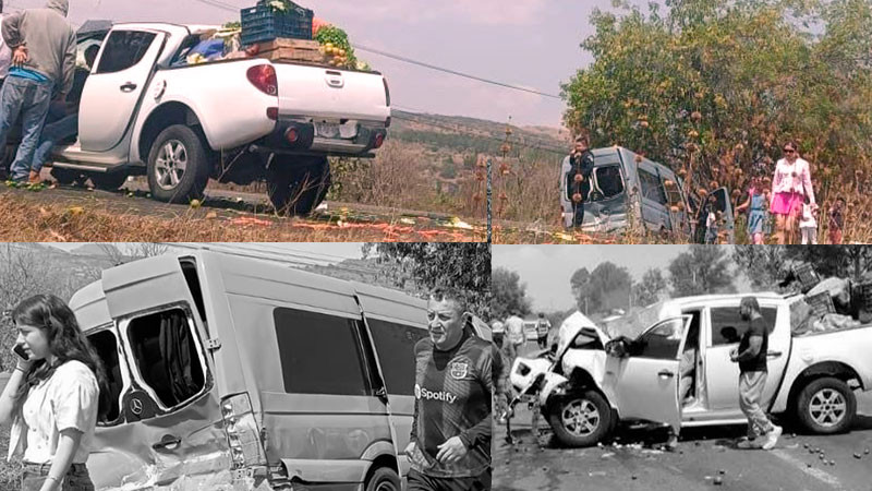 Tres heridos graves luego de choque en la carretera Morelia-Pátzcuaro 