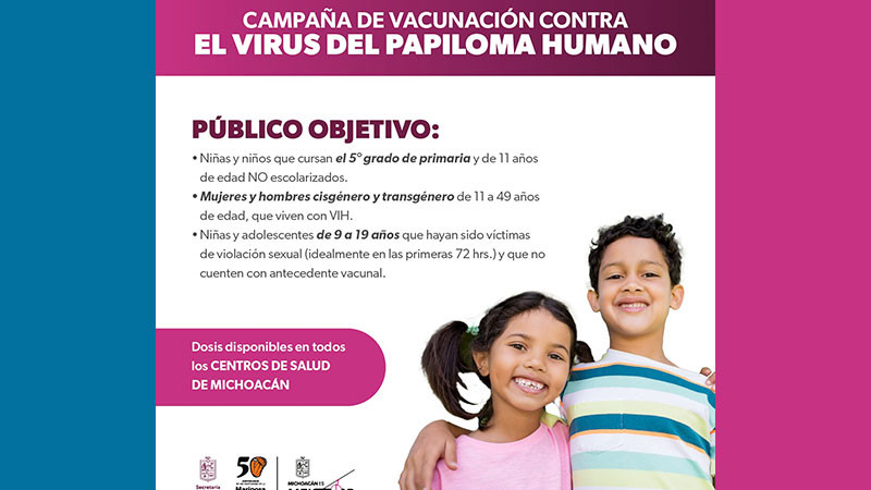 SSM vacuna contra el VPH a niñas y niños durante Semana Nacional de Vacunación 