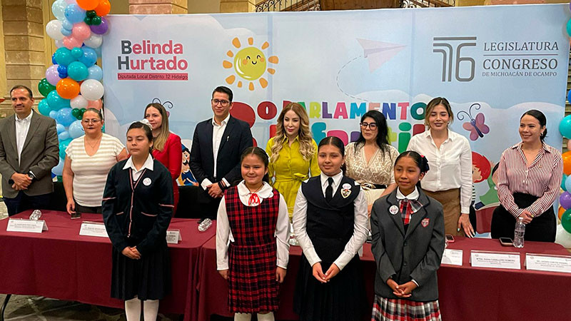El Congreso de Michoacán fue la sede del Segundo Parlamento Infantil del Distrito 12 de Hidalgo 