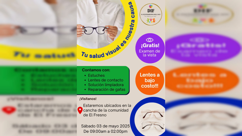 Julio César Conejo Alejos lleva promoción de Salud Visual en Villa Morelos  