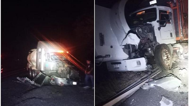 Chocan camiones en la carretera Morelia-Quiroga 