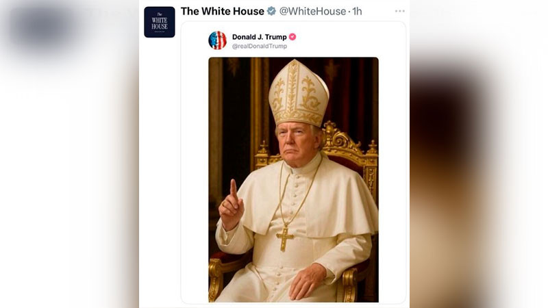 “No tuve nada que ver”, dice Trump sobre su foto vestido como papa 