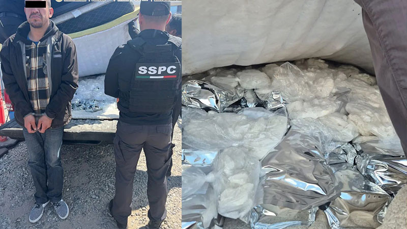 Detienen a hombre, transportaba más de 200 kilos de droga sintética en Baja California 