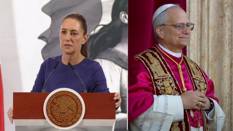 Claudia Sheinbaum felicita al papa León XIV; ratifica su compromiso humanista a favor de la paz 