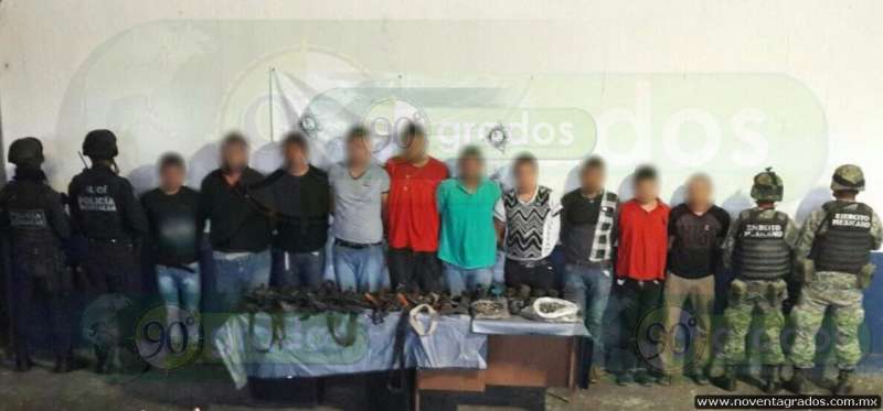 Detienen a 10 miembros de Los Viagras en Gabriel Zamora; aseguran armas y vehículos - Foto 0 