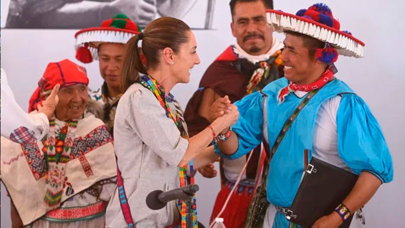 Sheinbaum firma decreto que restituye más de 5 mil hectáreas a la comunidad Wixárika en Nayarit 