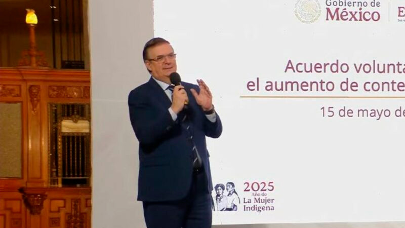 Acuerdo con tiendas para que vendan más cosas hechas en México tiene duración hasta 2028, informa Ebrard 