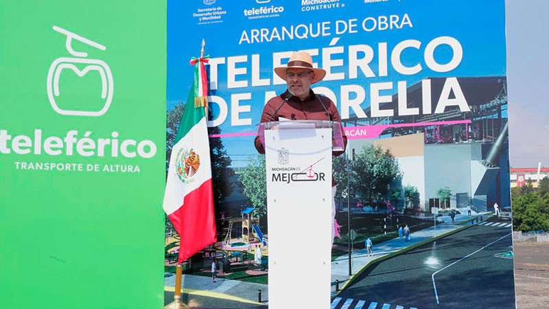 Con teleférico, Michoacán construye una Morelia más conectada y moderna: Bedolla 