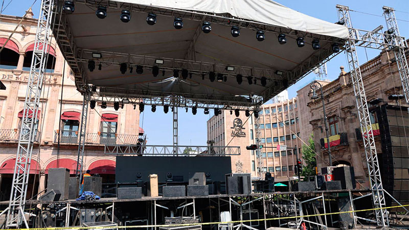 Listo, escenario para gran concierto gratuito por 484 Aniversario de Morelia 