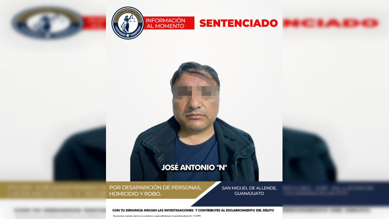 Condenan a 33 años y 10 meses de prisión a José Antonio “N” por el asesinato y desaparición de una pareja extranjera en San Miguel de Allende, Guanajuato 