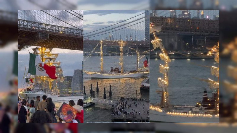 Choca buque mexicano "Cuauhtémoc" contra el icónico puente de Brooklyn, Nueva York: Hay 23 heridos 