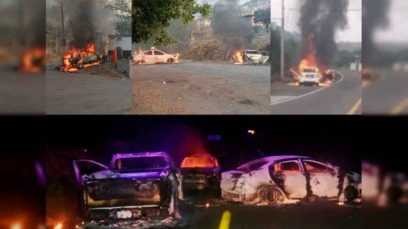 Incursiones de células armadas de Guerrero a Michoacán dejan 10 autos quemados y un muerto a tiros: Autoridades, 24 horas de silencio absoluto  