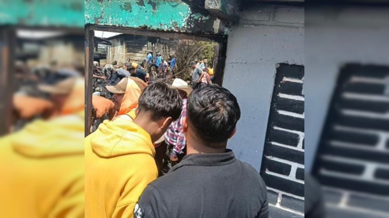 Deja un herido y pérdidas materiales incendio de vivienda en Erongarícuaro, Michoacán