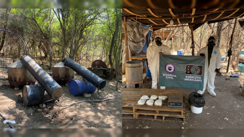 Desmantelan laboratorio clandestino en Parácuaro, Michoacán: Podía "cocinar" 12 tandas a la vez 