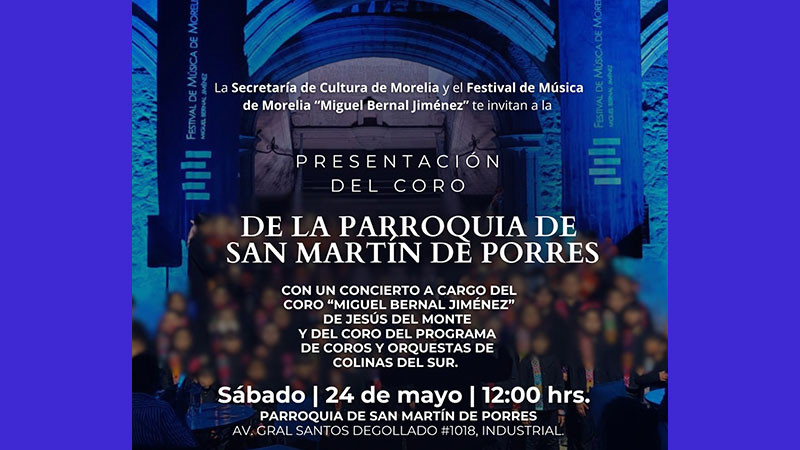 SeCultura y el Festival de Música de Morelia presentarán el Coro Infantil de la colonia Industrial 